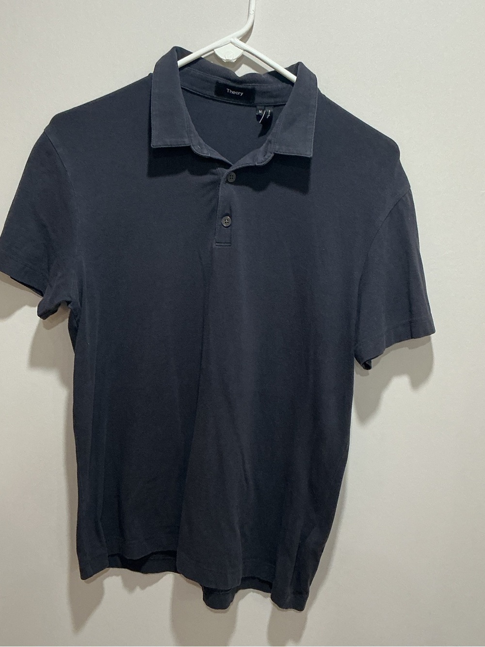 Theory Men's Short-Sleeve Polo in Charcoal Gray size medium